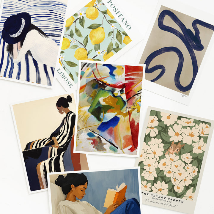 Set of 7 Canva Mockup,5x7 Art Print Mock-Up with Blank Background