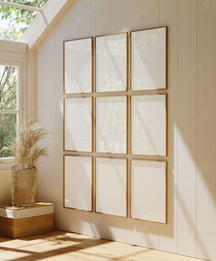 Gallery Wall Mockup,3x4 Ratio Frame Mock-Up,Multiple Frames Wall Art Mockup