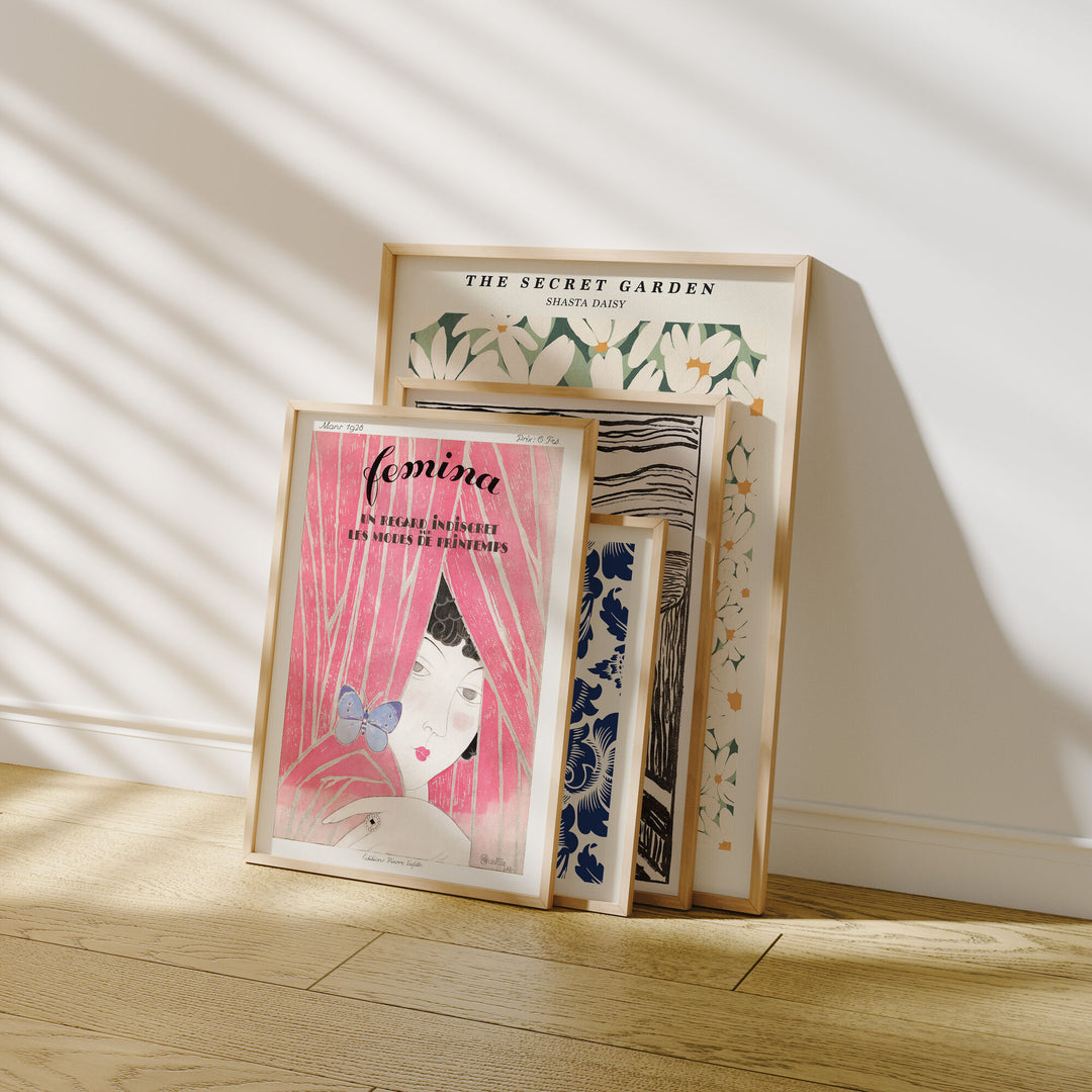 Set of 4 Minimalist Wood Frame Mockup,DIN A Ratio Picture Frame Mockup,Print Poster Mockup
