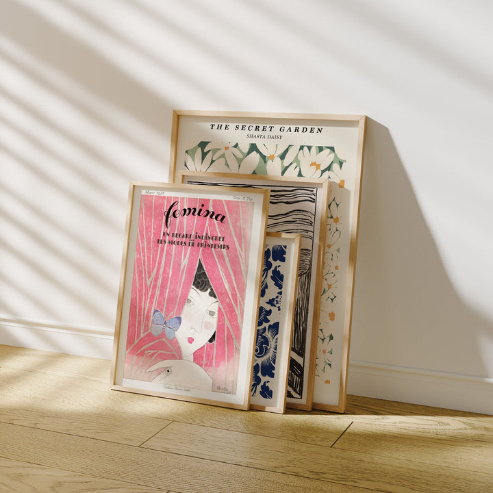 Set of 4 Minimalist Wood Frame Mockup,DIN A Ratio Picture Frame Mockup,Print Poster Mockup