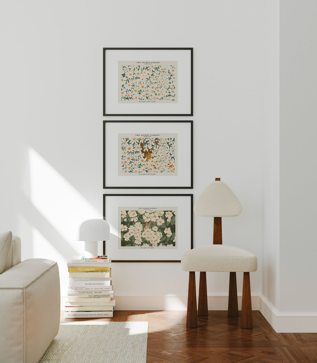 Set of 3 Horizontal Gallery Frame Mockup,7x5 Black Frame Mockups,Psd Smart Object