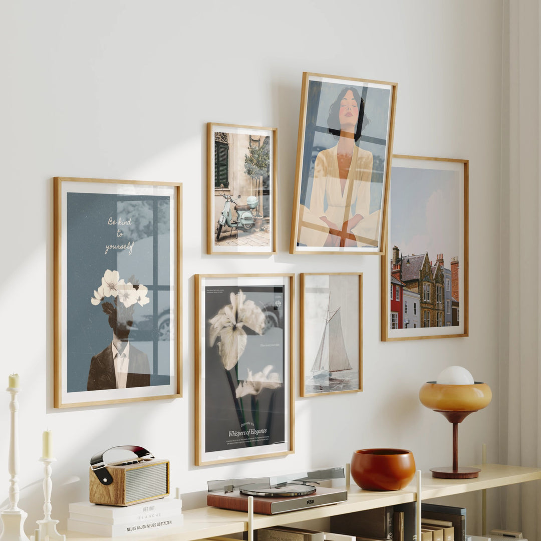 Animated Video Frame Set Mockup | Vertical 3x4 Ratio | 4 Scenes Gallery Mockup Video | Wall Art Video Mockup