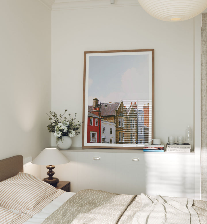 Wood Frame Mockup in Bedroom,5x7 Vertical Frame Mock-Up