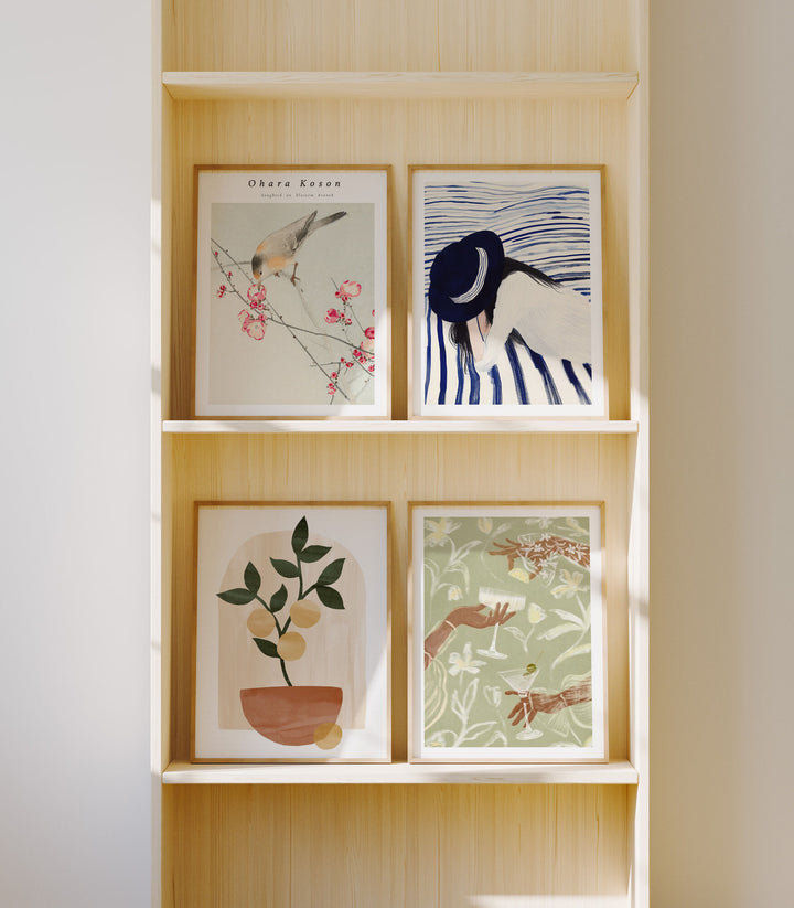 Set of 4 Gallery Art Frame Mockup,3x4 Wood Frame Mock-up,Picture Frame Mockup