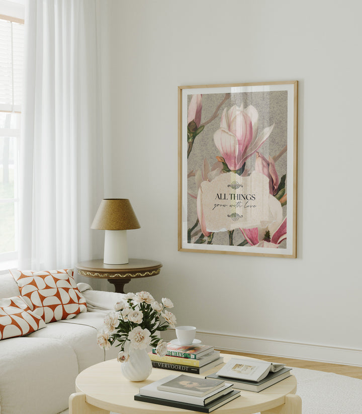 3x4 Wood Frame Mockup in Home Interior with Reflection