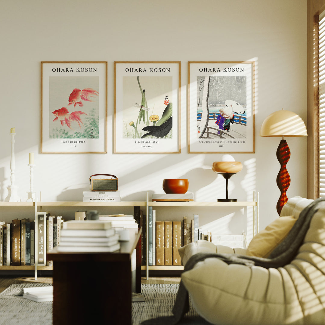 Set of 3 Wall Art Mockup,Art Print Mockup,3x4 Wood Frame Mock-Up