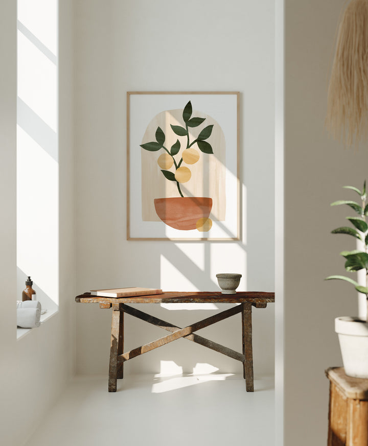 Wood Frame Mockup in home Interior,3x4 Ratio Frame Mock-Up,Picture Frame Mockup