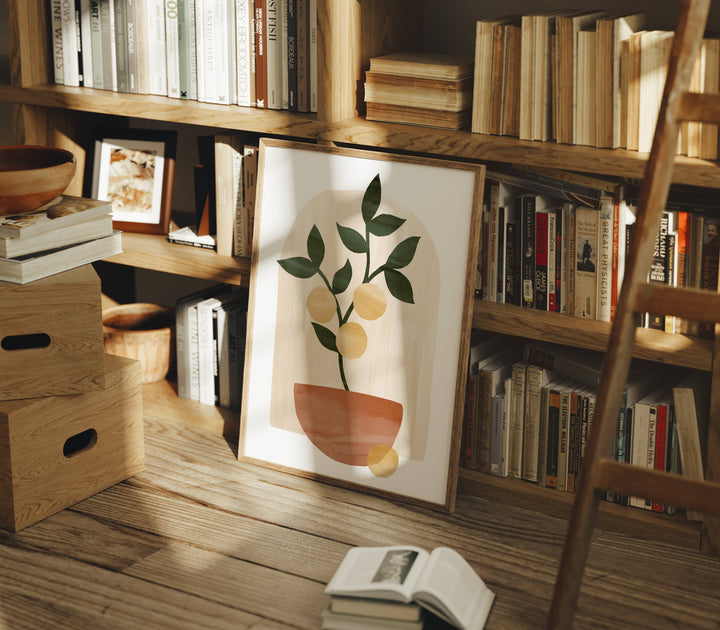 Wood Frame Mockup in Living Room,3x4 Ratio Frame Mock-Up,Minimal Home Interior Art Mockup