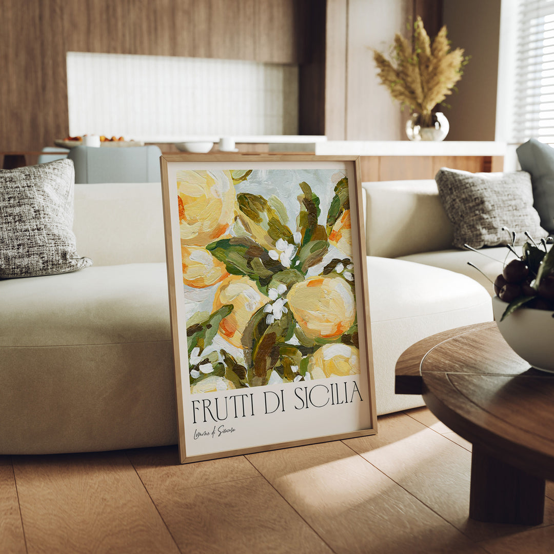 Wood Frame Mockup in Living Room,5x7 Vertical Frame Mock-Up,Psd Template