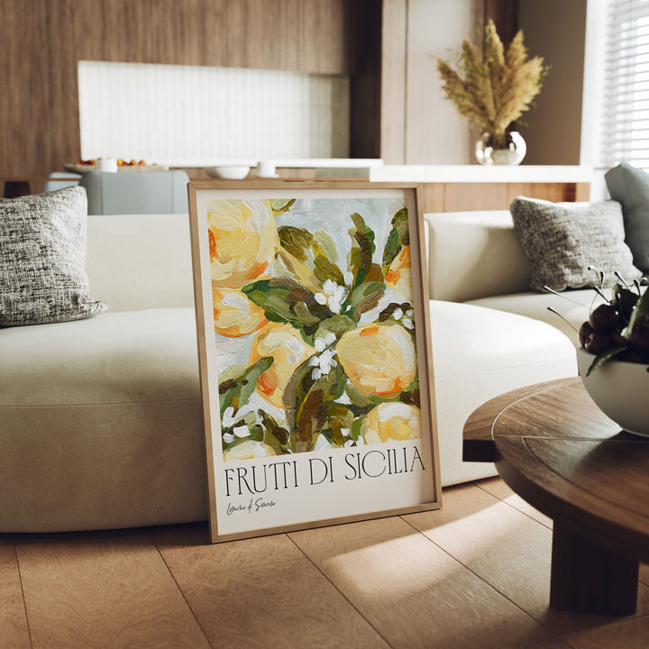 Wood Frame Mockup in Living Room,5x7 Vertical Frame Mock-Up,Psd Template