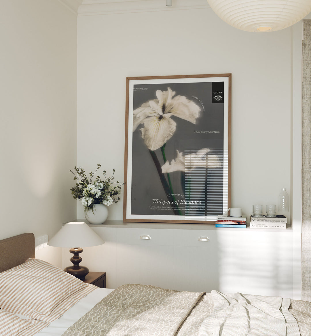 Wood Frame Mockup in Bedroom,5x7 Vertical Frame Mock-Up