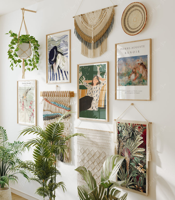 Set of 4 Gallery Wall Frame Mockup,3x4 Wood Frame Mock-Up,Wall Art Mockup,Artwork Wall Mockup