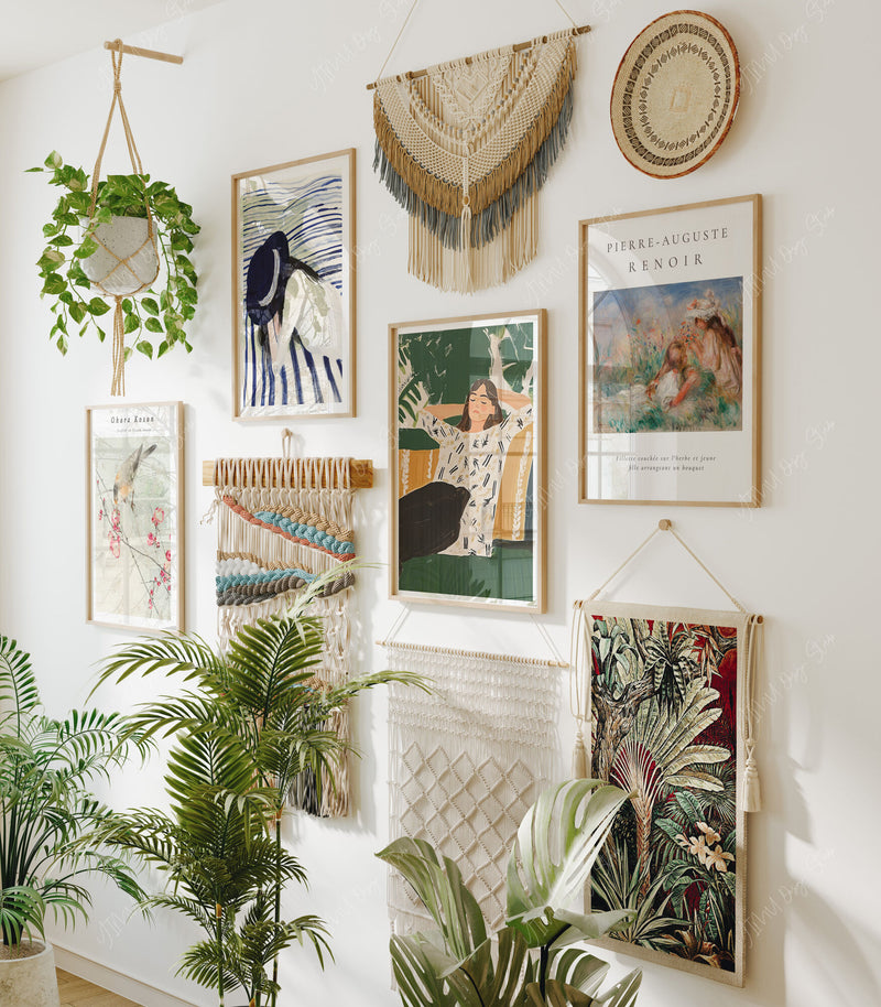 Set of 4 Gallery Wall Frame Mockup,3x4 Wood Frame Mock-Up,Wall Art Mockup,Artwork Wall Mockup