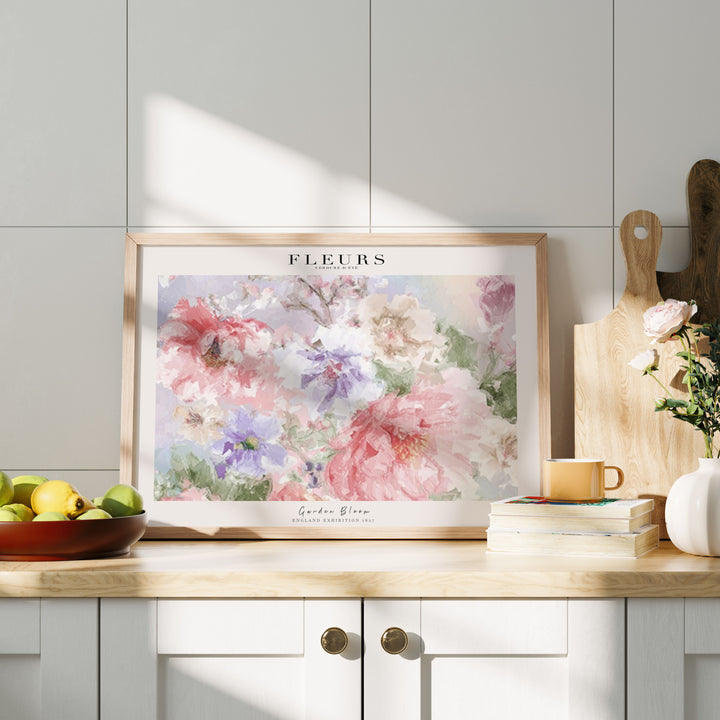 Horizontal Wood Frame Mockup in kitchen,DIN A Picture Frame Mockup,Wall Art Mockup,Poster Mockup