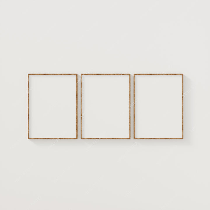 Set of 3 Wood Frame Mockups,Wall Art Mockup,Psd Templates