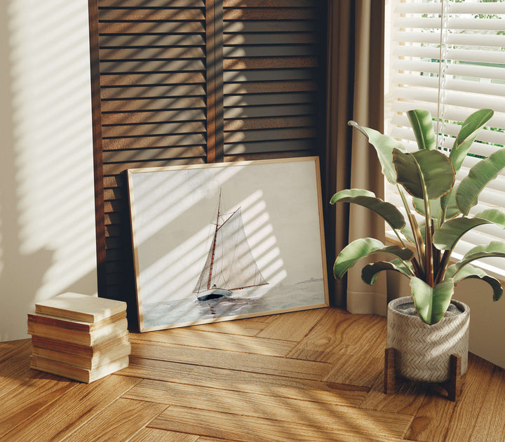 Horizontal Wood Frame Mockup in Living Room,4x3 Ratio Frame Mock-Up