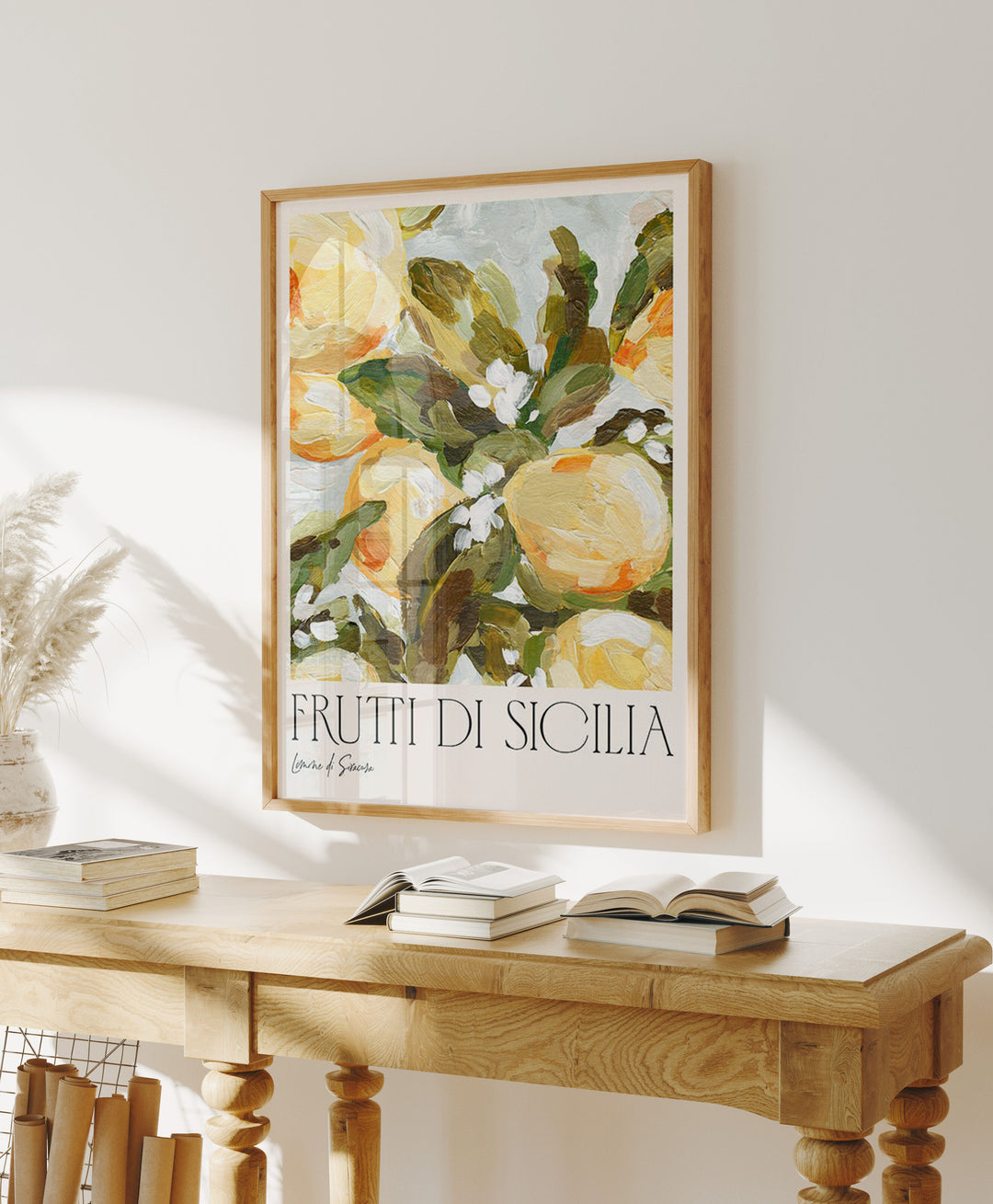 Wood Frame Mockup in Living Room,3x4 Ratio Frame Mock-Up with Reflection