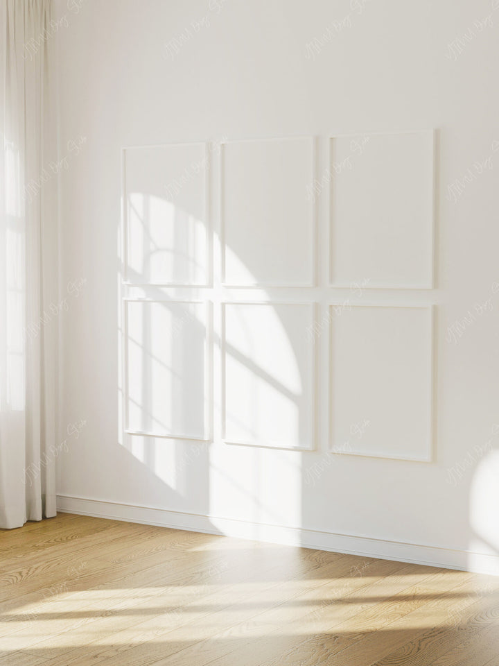 Minimalist Gallery Frame Mockup,6 Frames White Frame Mockup ,DIN A Frame Mock-Up,Artwork Wall Mockup