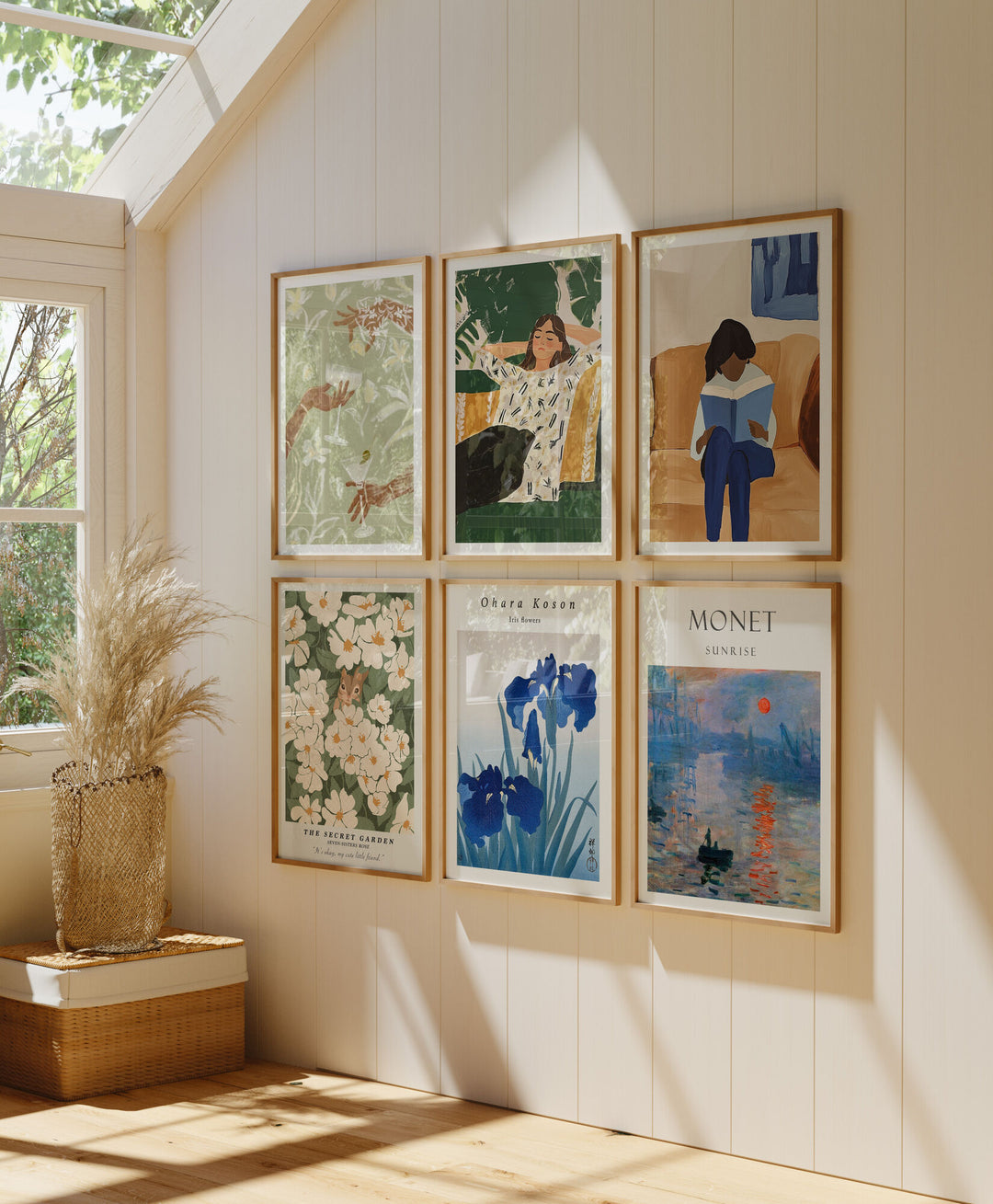 6 Wood Frame Mockup,3x4 Gallery Art Mockup,Digital Template