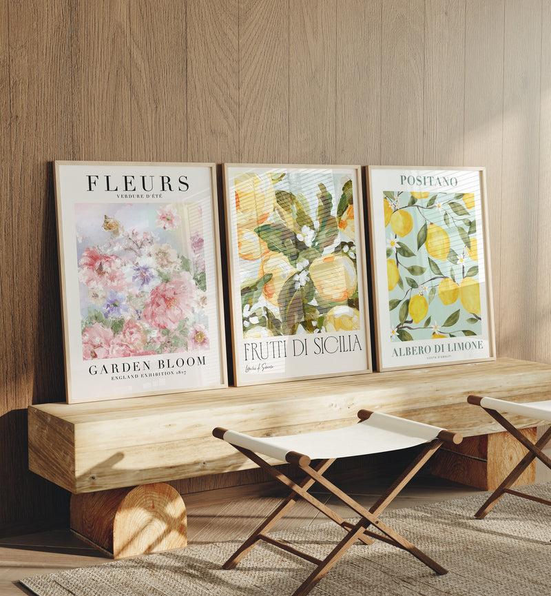 Set of 3 Wood Frame Mockup in Living Room,3x4 Vertical Frame Mock-Up
