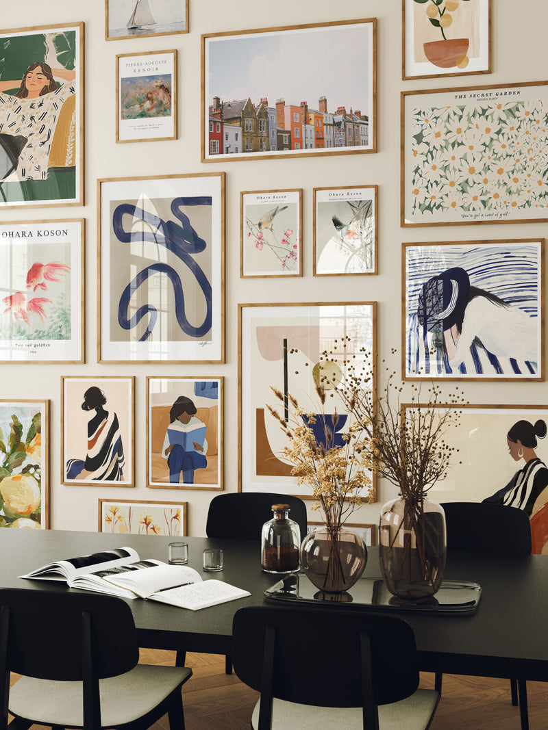 Set of 18 Gallery Wall Frame Mockup,5x7 Wood Frame Mock-Up,Wall Art Mockup,Picture Frame Mockup,Interior Art Mockup