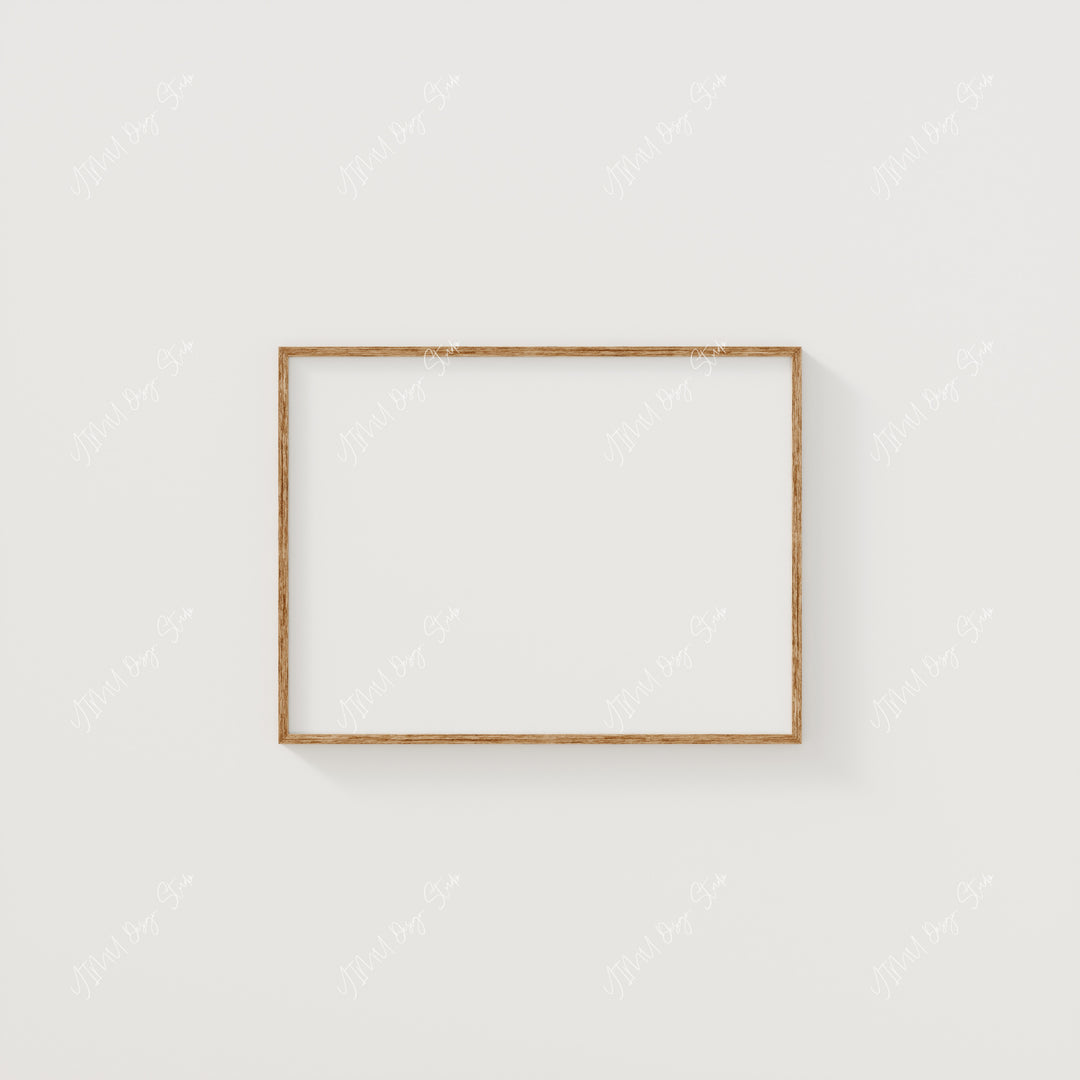 Minimal Wood Frame Mockup,4x3 Ratio Horizontal Frame Mockup,Wall Art Mockup