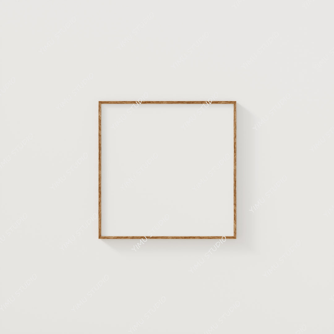 Square Wood Frame Mockup,Wall Art Mockup,Digital Art Display,Psd Templates