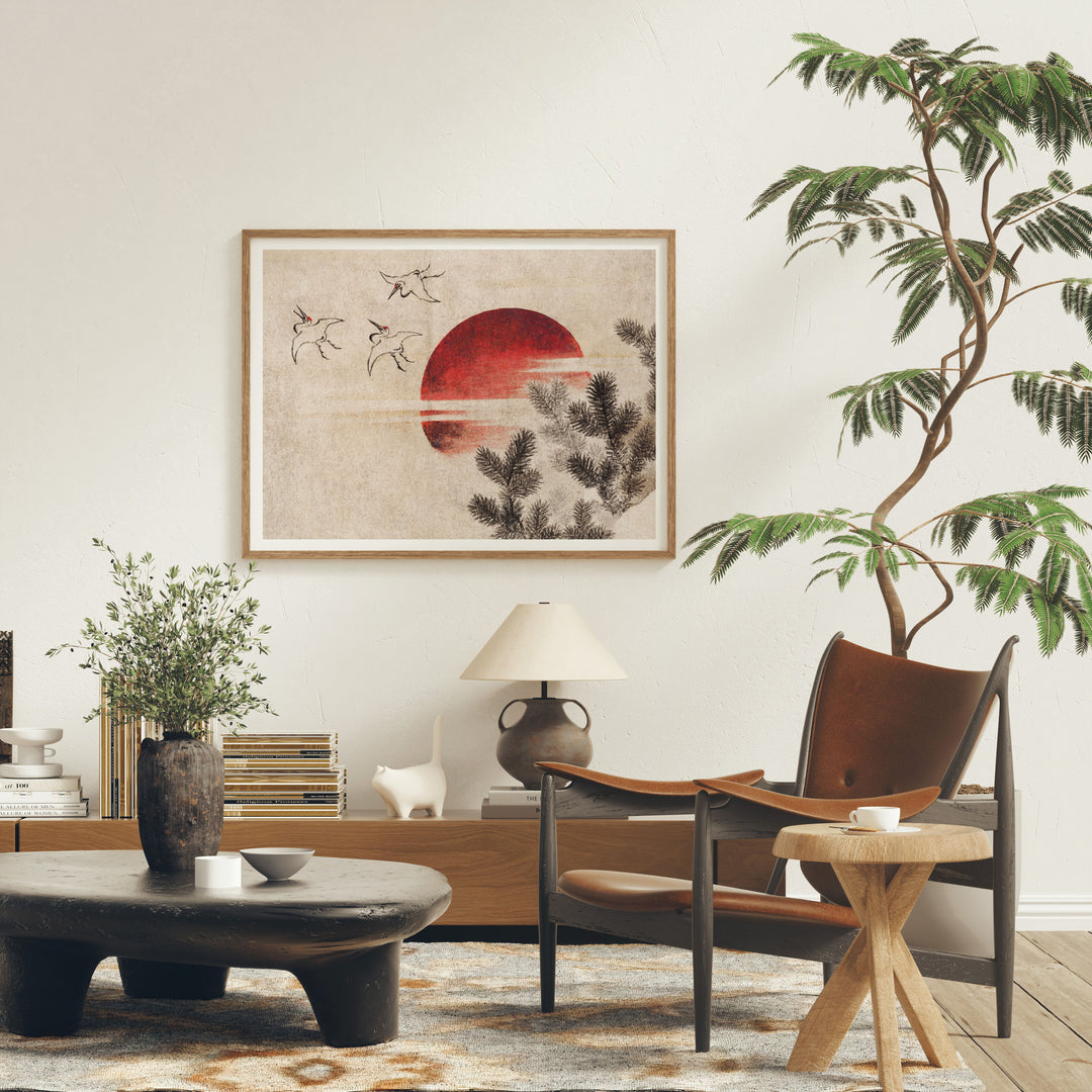 Horizontal Wood Frame Mockup in home Interior,4x3 Frame Mock-Up