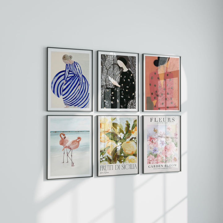Minimalist Gallery Frame Mockup,6 Frames Black Frame Mockup With Blank Background,3x4 Vertical Frame Mockup