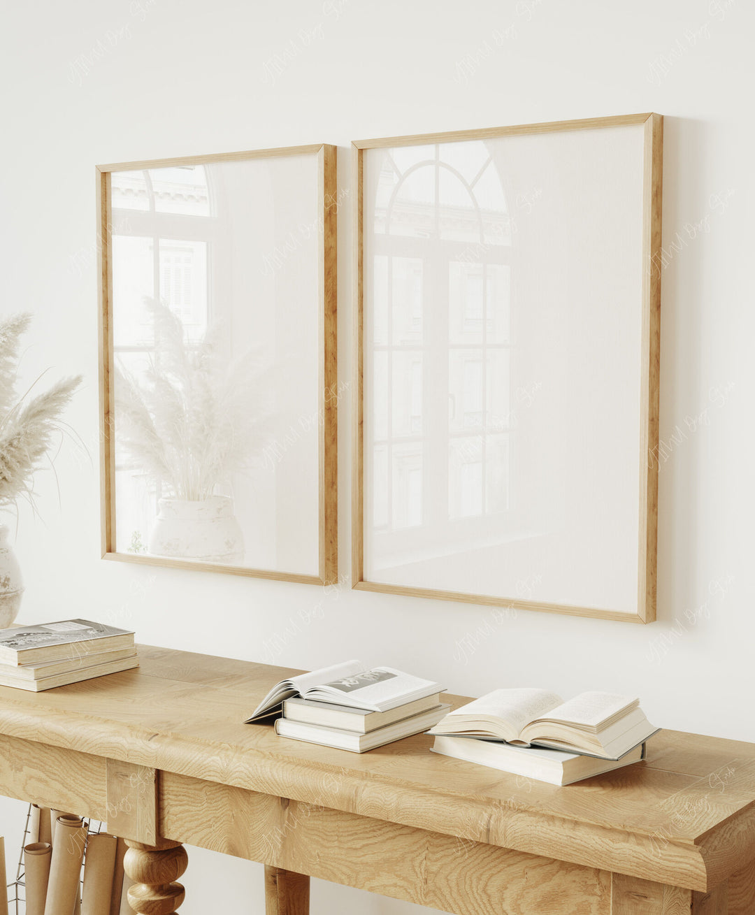 2 Wood Frames Mockup in home Interior,5x7 Ratio Frame Mock-Up,Printables Art Mockup