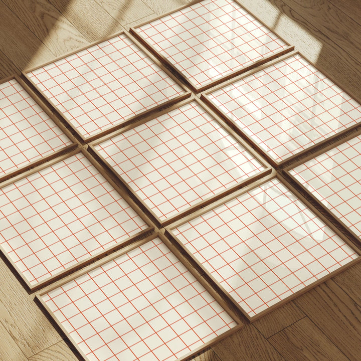 Animated Video Frame Set Mockup | 9 Square Frames