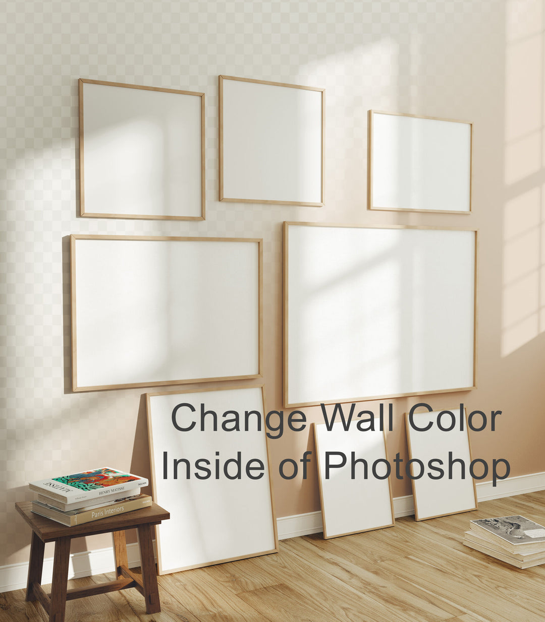 Set of 8 Gallery Wall Frames Mock-Up,Wall Art Mockup,Multiple Frames Mockup