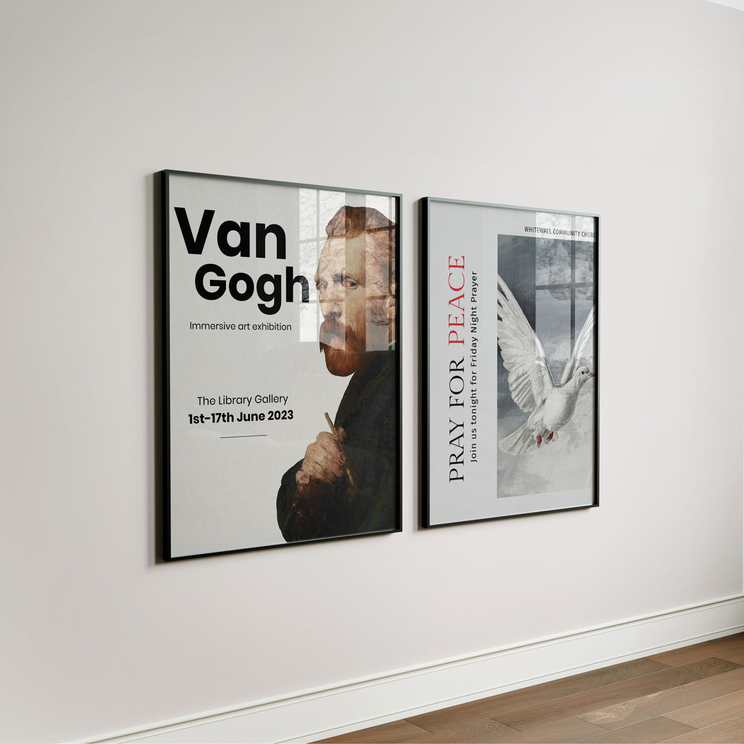 2 Black Frames Mockup with Reflection,5x7 Wall Art Mockups