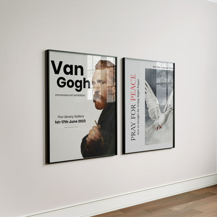 2 Black Frames Mockup with Reflection,5x7 Wall Art Mockups