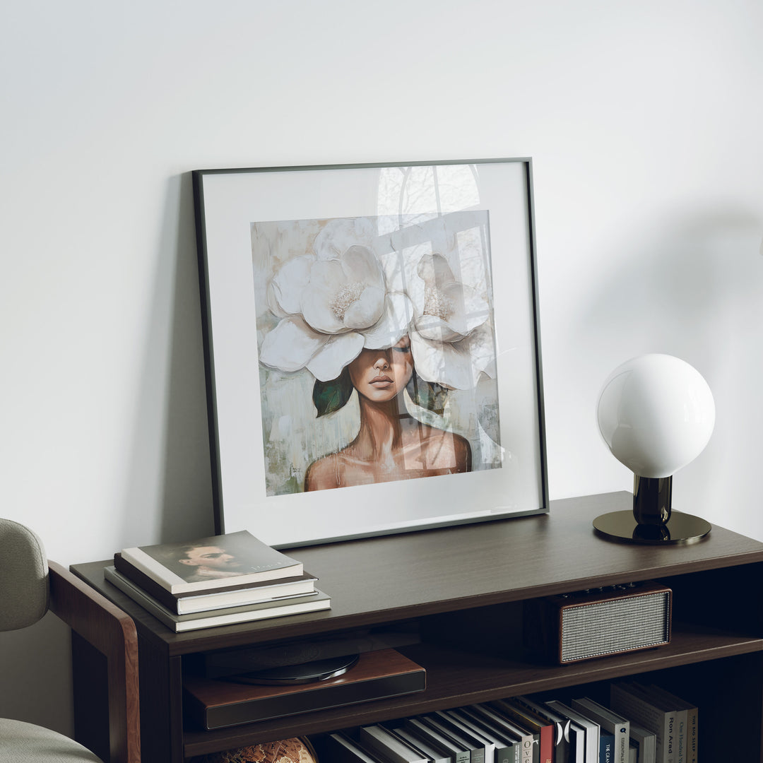 Square Black Frame Mockup in home Interior,Picture Frame Mockup