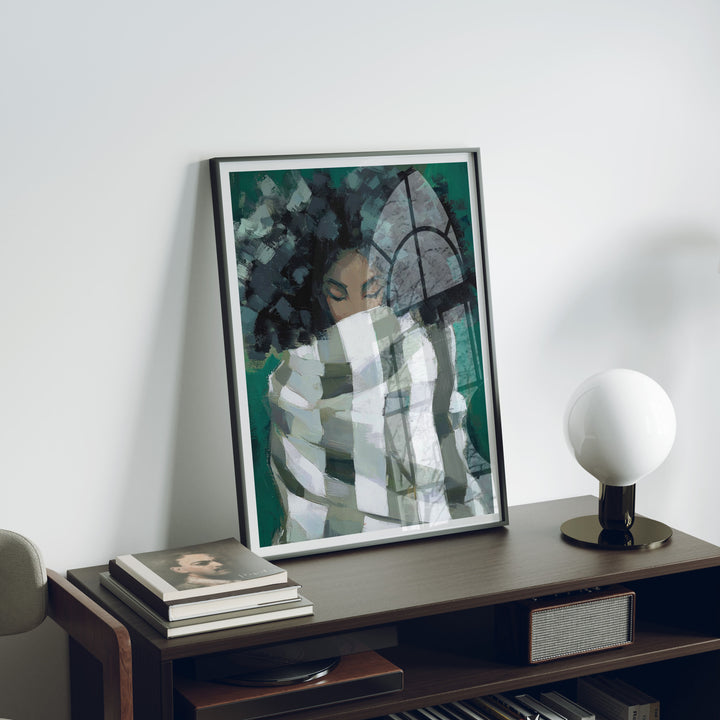 Black Frame Mockup in home Interior,3x4 Verical Frame Mock-Up with Reflection