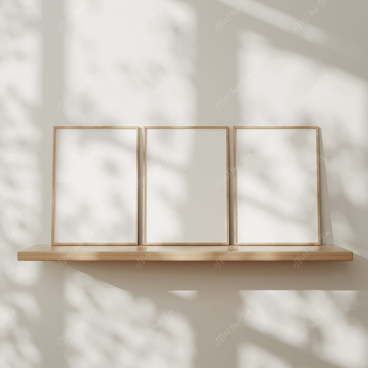 3 Minimalist Wood Frame Mockups,DIN A Ratio Print Poster Mockup,Mock Up Wall Art