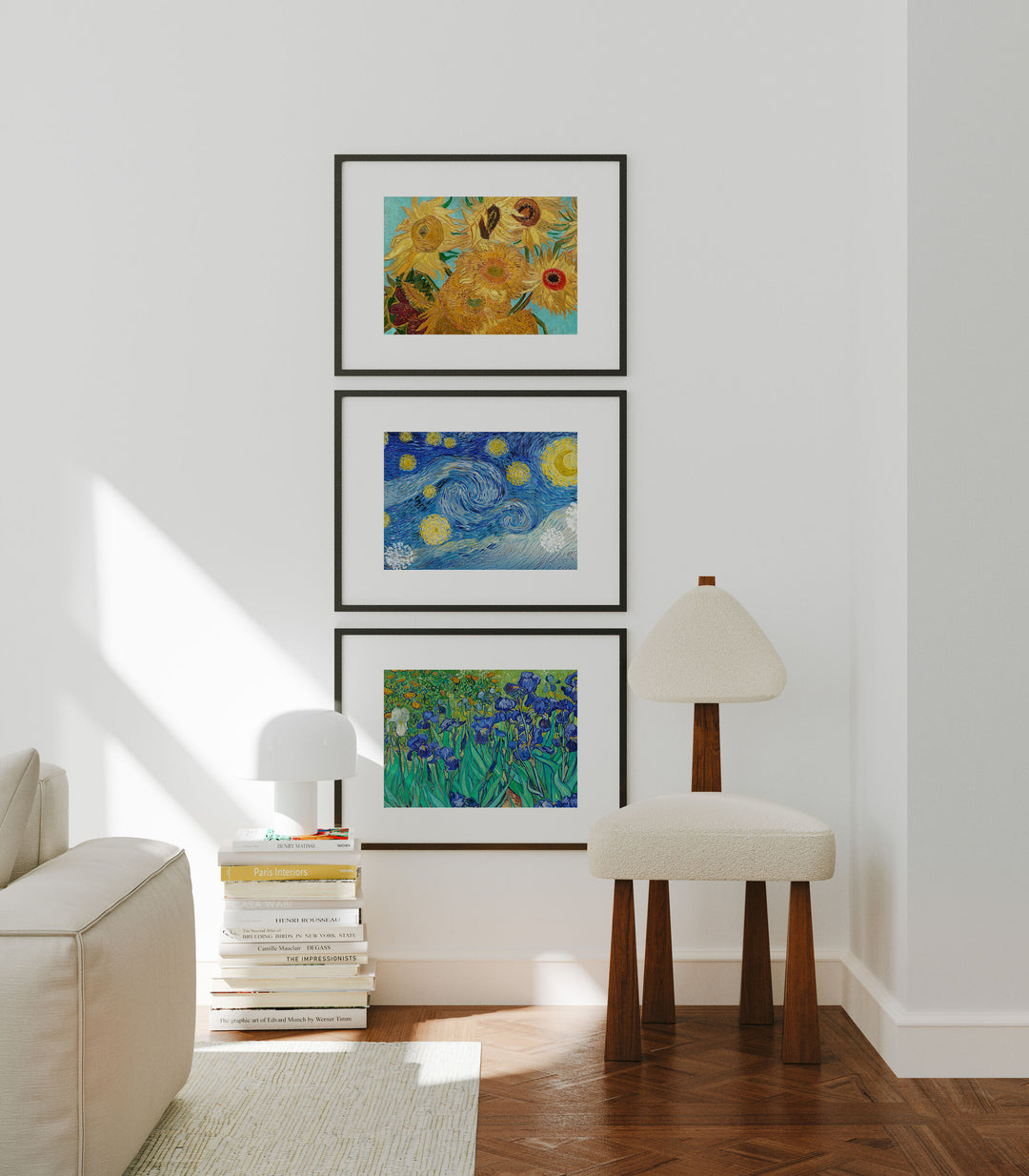 Set of 3 Horizontal Gallery Frame Mockup,7x5 Black Frame Mockups,Psd Smart Object