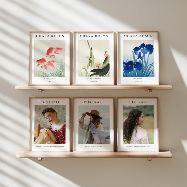 Set of 6 Wood Frame Mockup,Minimalist 3x4 Ratio Frame Mock-Up,Print Poster Mockup