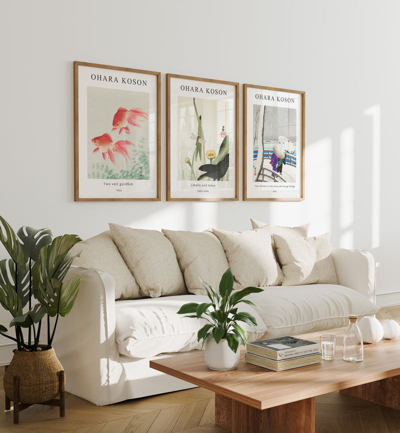 Set of 3 Wood Frame Mockup in Living Room,5x7 Frame Mock-Up,Art Print Display