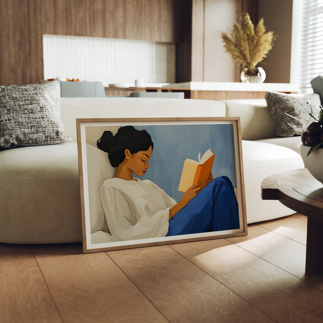 Wood Frame Mockup in Living Room,7x5 Horizontal Frame Mock-Up