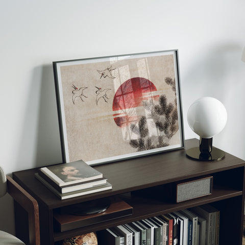 Black wall art frame mockup for printable poster listing