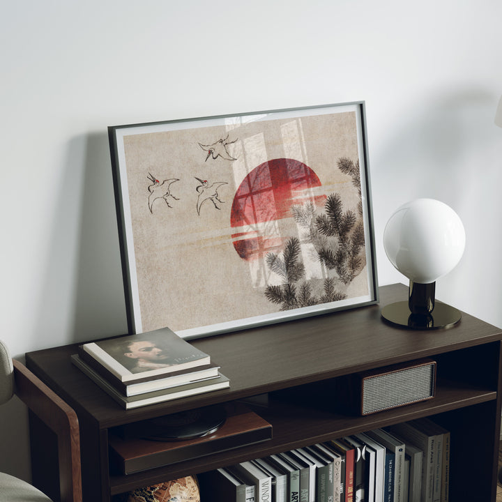 Black Frame Mockup in home Interior,4x3 Horizontal Frame Mock-Up with Reflection,Wall Art Mockup