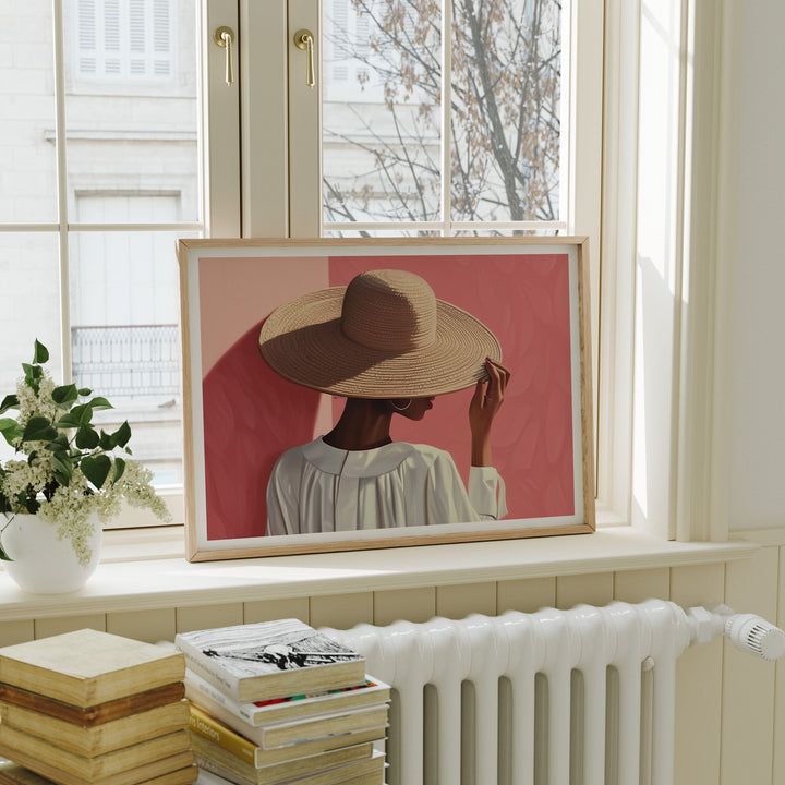 4x3 Horizontal Wood Frame Mockup in Home Interior,Art Print Mockup,Digital Template