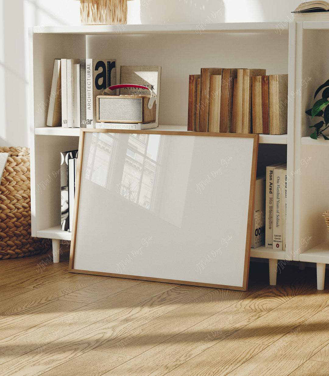 4x3 Horizontal Frame Mock-Up with Reflection,Picture Frame Mockup,Photoshop Template