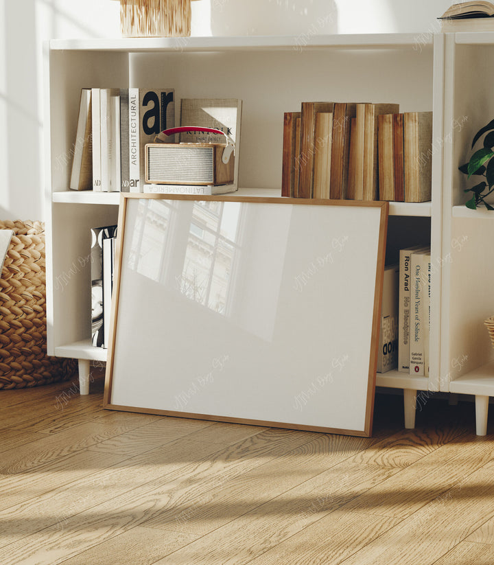 4x3 Horizontal Frame Mock-Up with Reflection,Picture Frame Mockup,Photoshop Template