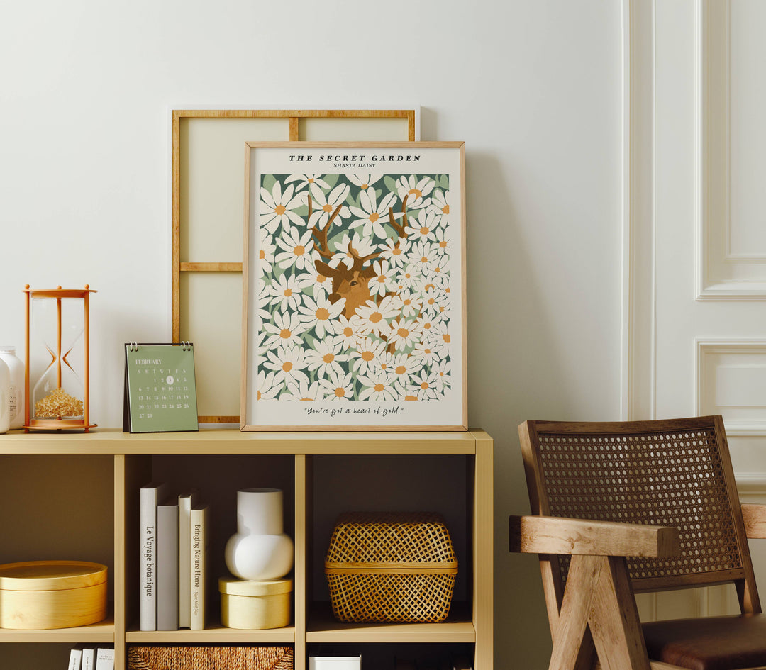 3x4 Wood Frame Mockup in Living Room,Minimal Interior Art Mockup