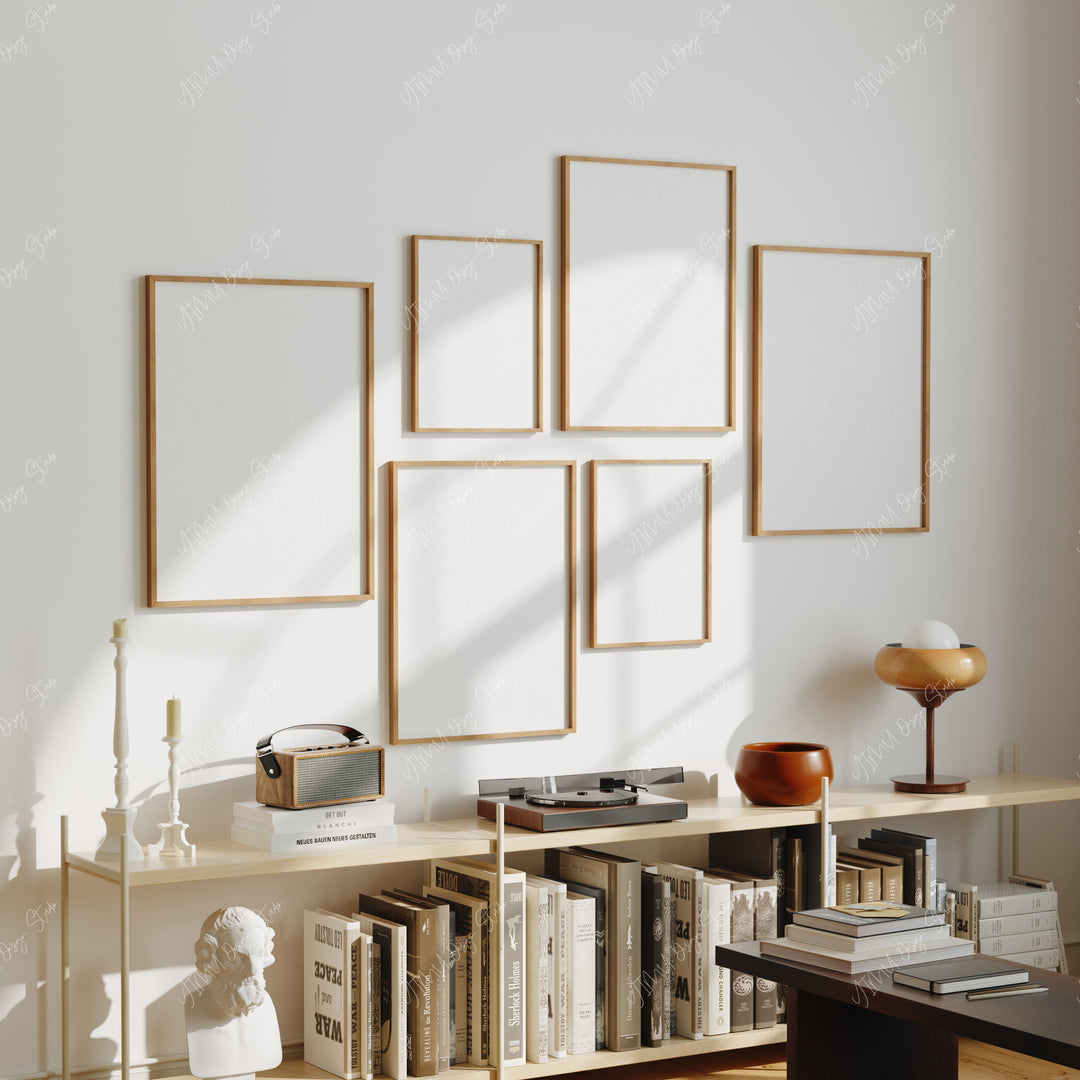 Gallery Art Frames Mockup with Reflection,5x7 Wall Art Mockups,Digital Templates