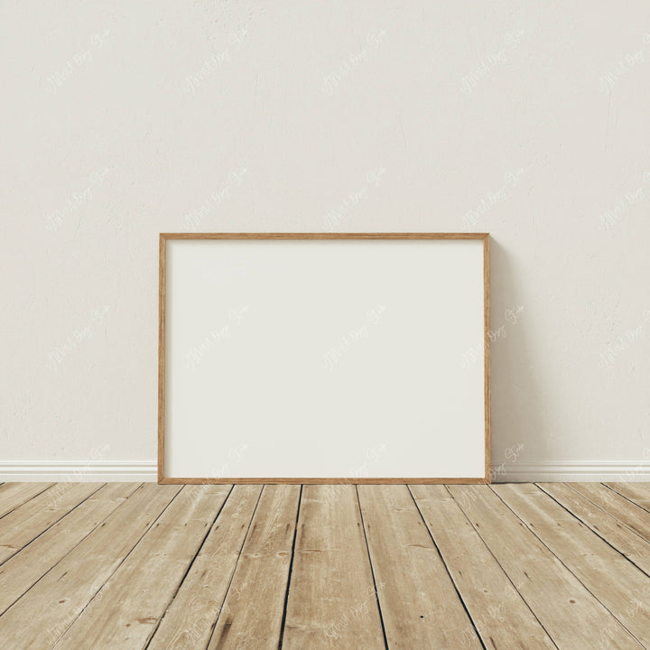 Horizontal Wood Frame Mockup,4x3 Ratio Frame Mock-Up,Art Print Display