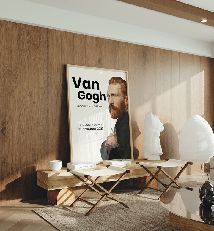 Wood Frame Mockup in Living Room,5x7 Vertical Frame Mock-Up with Reflection